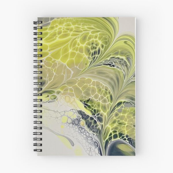 Item preview, Yellow and Grey Abstract Fluid Art with Cells by Crystal Coast Originals designed and sold by CrystalCoast.