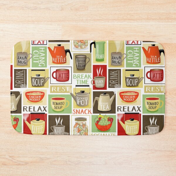 Item preview, Mid Century Modern Kitchen Pattern // Coffee Pots, Tea Kettles, Soup, Candy, Fruit Bowl, Coffee Mugs, Tea Cups designed and sold by Elsy's Art.
