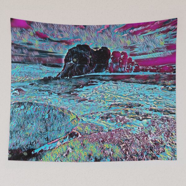 Item preview, Dartmoor national park Sourton tor abstract  designed and sold by TrippyEarth.