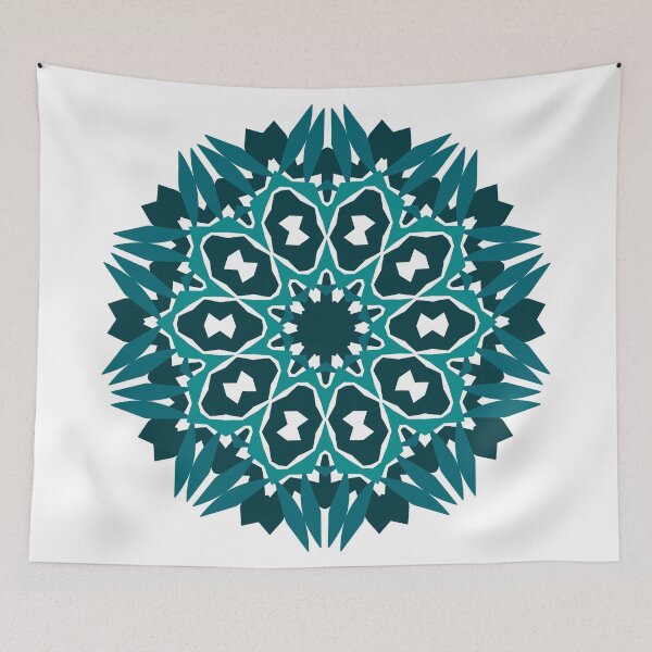 Item preview, Teal Shades Leaf Mandala designed and sold by John Uttley.