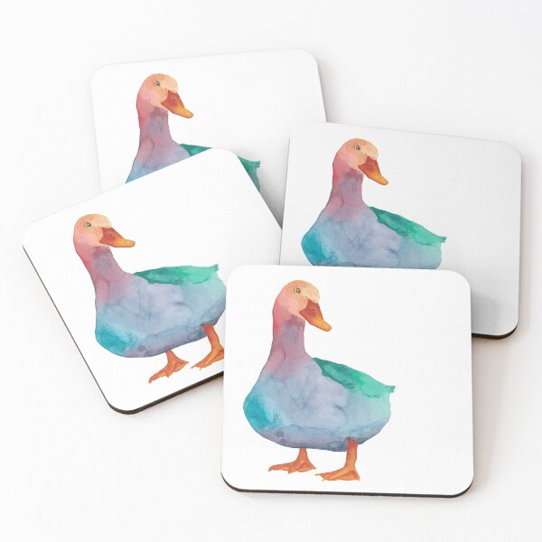 Item preview, Rainbow Duck Colorful Bird Art designed and sold by TheWaterBirds.