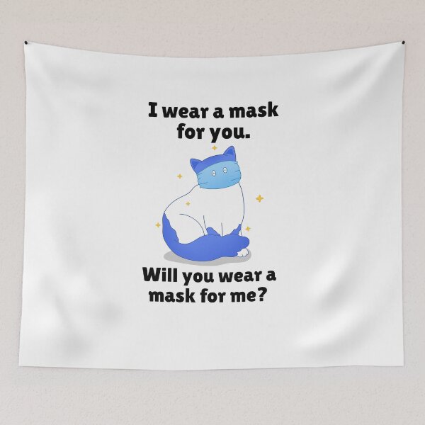 Item preview, Masked cat - Will you wear a mask for me? designed and sold by GLwithUs.