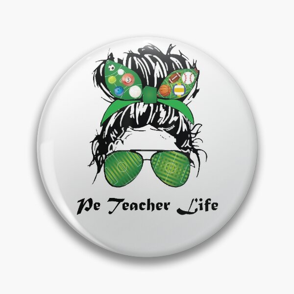 Item preview, Pe Teacher Messy Bun Life Hair Glasses Phys Ed designed and sold by GalaxyStoreDZ.
