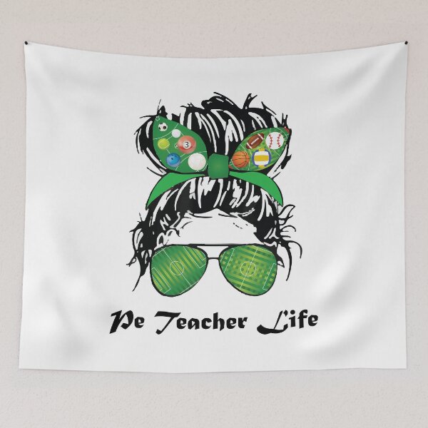 Item preview, Pe Teacher Messy Bun Life Hair Glasses Phys Ed designed and sold by GalaxyStoreDZ.