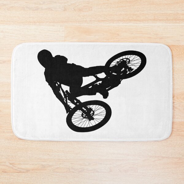 Item preview, downhill mountain bike, enduro cross mountain biker doing an extreme jump on a mountain bike. with helmet and safety equipment  designed and sold by Marcin Adrian.