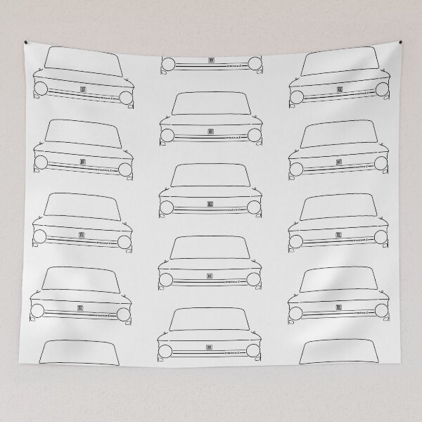 Aperçu de l'œuvre Graphique de contour noir de voiture classique NSU Prinz 4 créée et vendue par soitwouldseem.