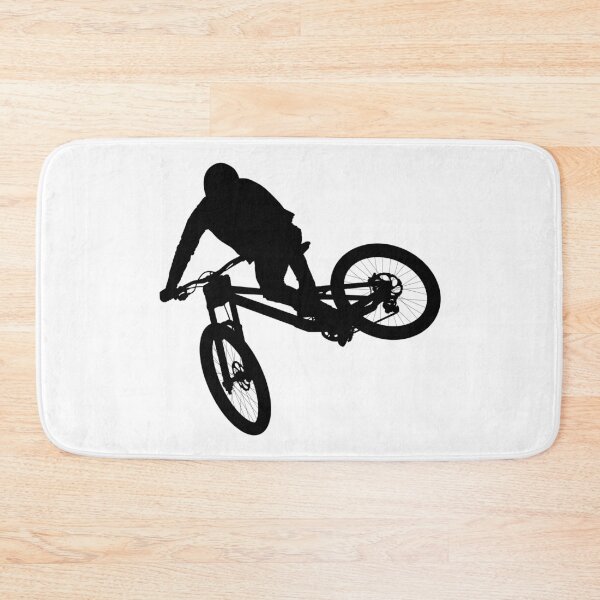 Item preview, downhill mountain bike, enduro cross mountain biker doing an extreme jump on a mountain bike. with helmet and safety equipment  designed and sold by Marcin Adrian.