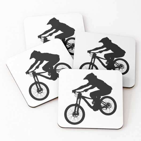 Item preview, downhill mountain bike, enduro cross mountain biker doing an extreme jump on a mountain bike. with helmet and safety equipment  designed and sold by Marcin Adrian.
