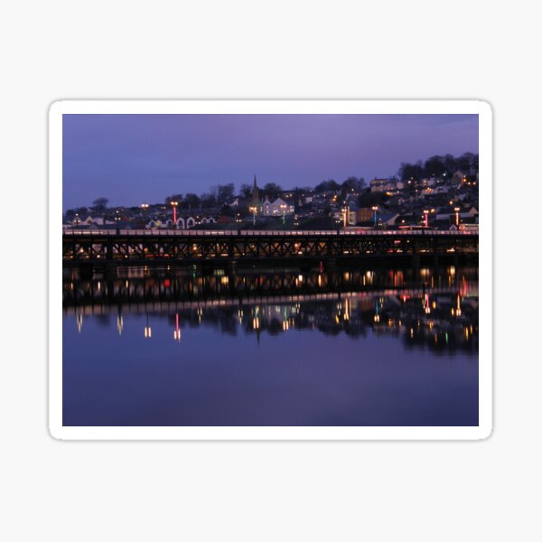 City Bridge Reflections Derry Ireland Sticker