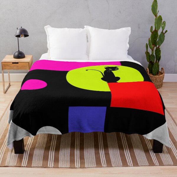 Item preview, Absract with Black Cat - Colourful Modernist Design designed and sold by Rocketman2017.