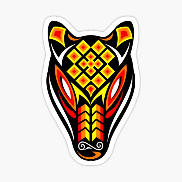 “Huichol Bear Mask” Sticker by Pizza-Party-Sup | Redbubble