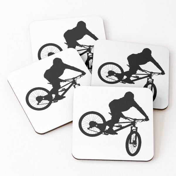 Item preview, downhill mountain bike, enduro cross mountain biker doing an extreme jump on a mountain bike. with helmet and safety equipment  designed and sold by Marcin Adrian.