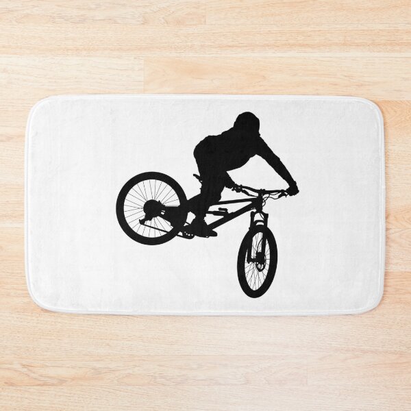 Item preview, downhill mountain bike, enduro cross mountain biker doing an extreme jump on a mountain bike. with helmet and safety equipment  designed and sold by Marcin Adrian.