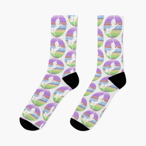 Item preview, The white unicorn in front of the multicolor vintage style sunset on the white background designed and sold by IraNiva.