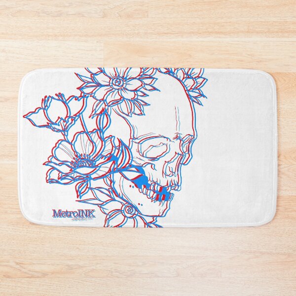Item preview, 3D Skull and Flowers  designed and sold by MetroInk.