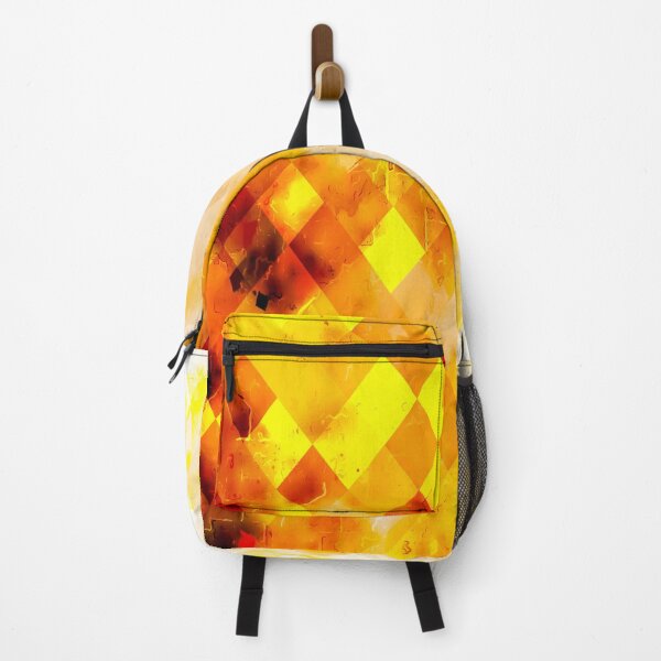 Item preview, geometric pixel square pattern abstract in brown and yellow designed and sold by Mrvell.