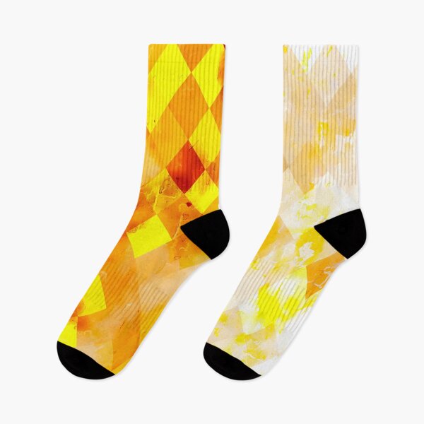 Item preview, geometric pixel square pattern abstract in brown and yellow designed and sold by Mrvell.