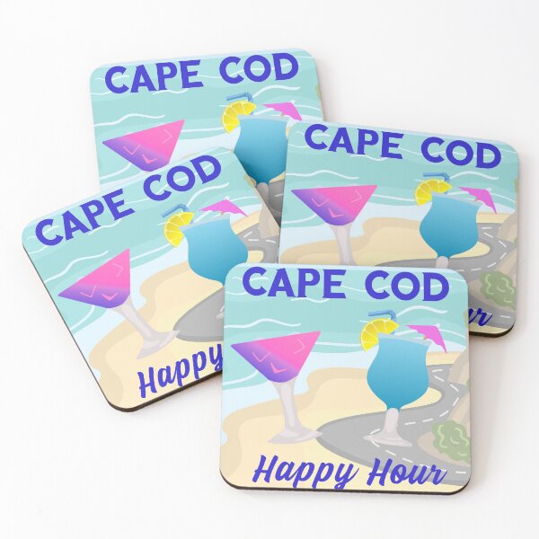 Item preview, Cape Cod Happy Hour Sign with Cocktails on the Beach designed and sold by WigOutlet.