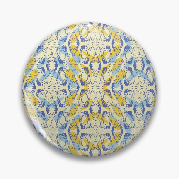 Item preview, abstract geometric textured pattern in yellow and blue colors designed and sold by rysunki-malunki.