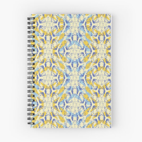 Item preview, abstract geometric textured pattern in yellow and blue colors designed and sold by rysunki-malunki.