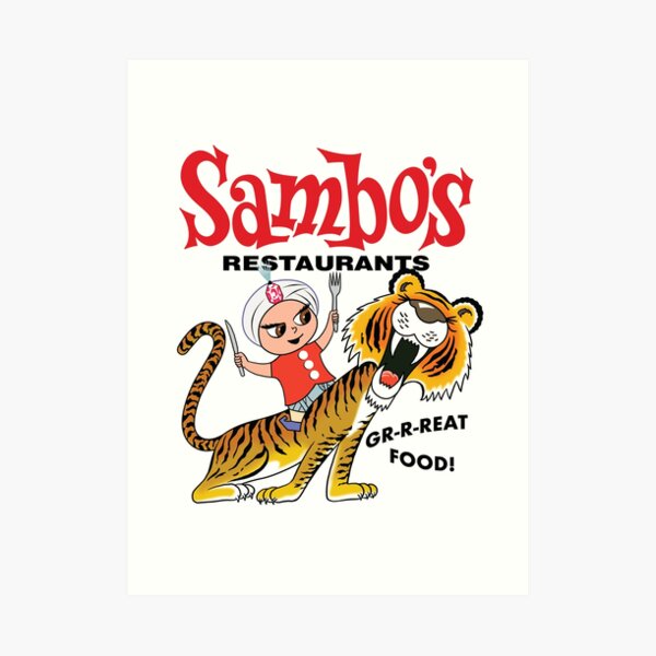 "Sambo's Restaurant Logo with Sambo Riding Tiger" Art Print for Sale by