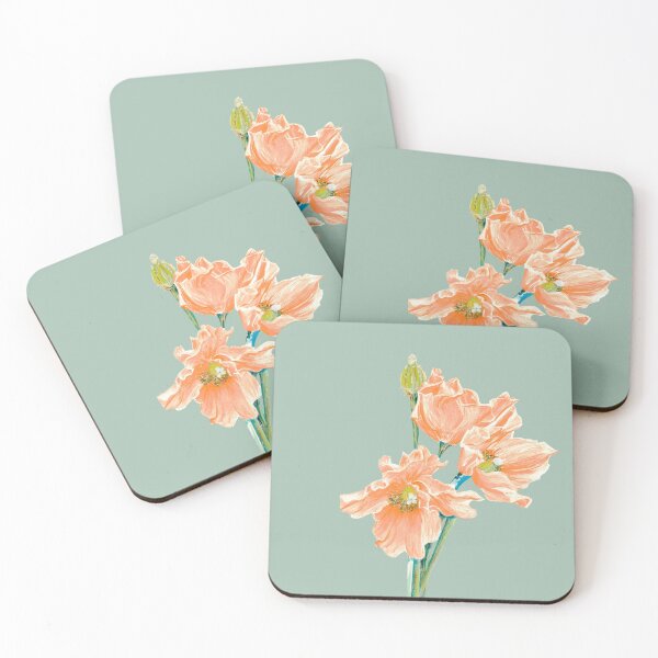 Item preview, Peach Poppy - pistachio designed and sold by Linda Sholberg.