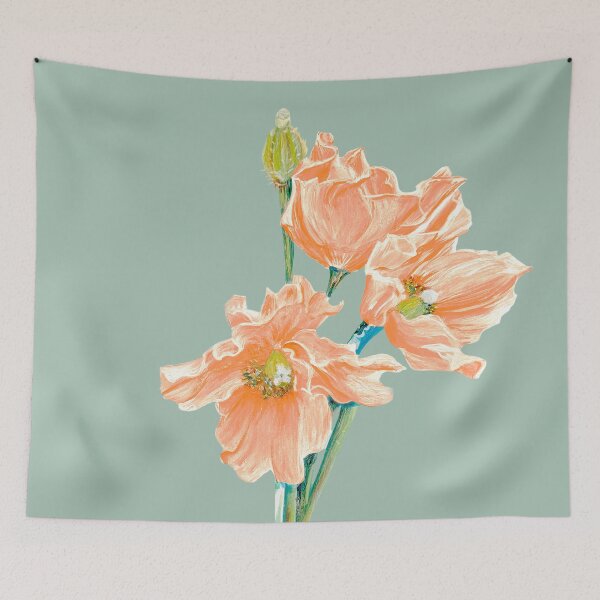 Item preview, Peach Poppy - pistachio designed and sold by Linda Sholberg.