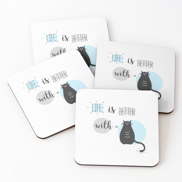 Item preview, Life is better with Cats in blue and grey designed and sold by Blue-Fairy.