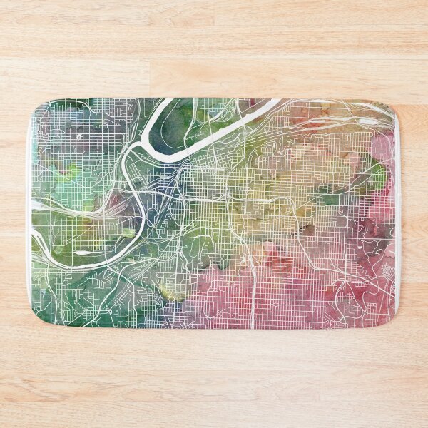Artikelvorschau, Kansas City Map Aquarell von Zouzounio Art entworfen und verkauft von zouzounioart.