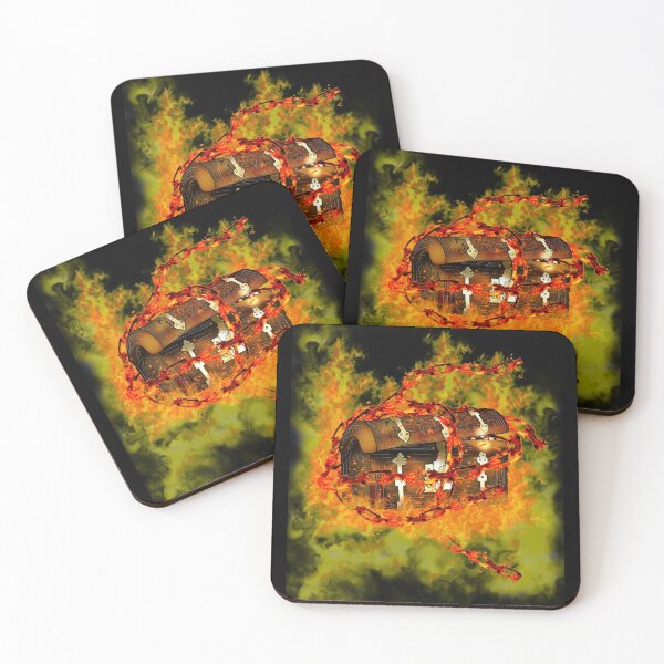 Item preview, dnd mimic chest with fire and chains designed and sold by CuisineCat.