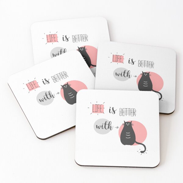 Item preview, Life is better with Cats in red and grey designed and sold by Blue-Fairy.
