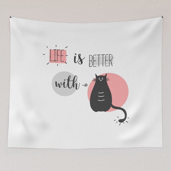 Item preview, Life is better with Cats in red and grey designed and sold by Blue-Fairy.