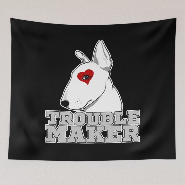 Item preview, Bull terrier Troublemaker designed and sold by drizzd.