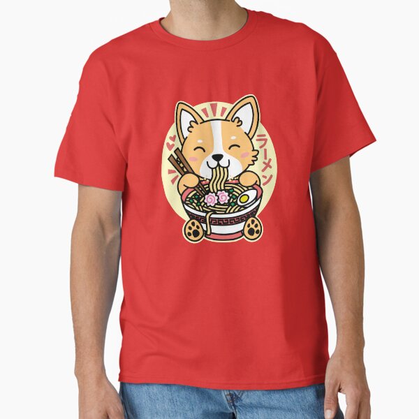 Item preview, Corgi Eating Ramen Cute Kawaii Noodles designed and sold by DetourShirts.