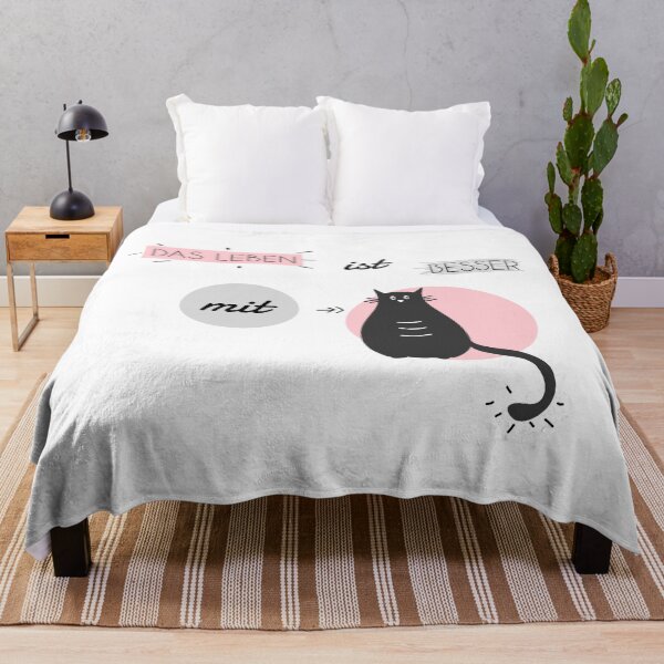 Item preview, Life is better with Cats in pink and grey (german) designed and sold by Blue-Fairy.
