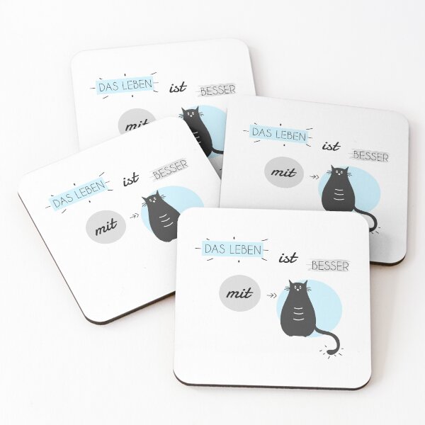 Item preview, Life is better with Cats in blue and grey (german) designed and sold by Blue-Fairy.