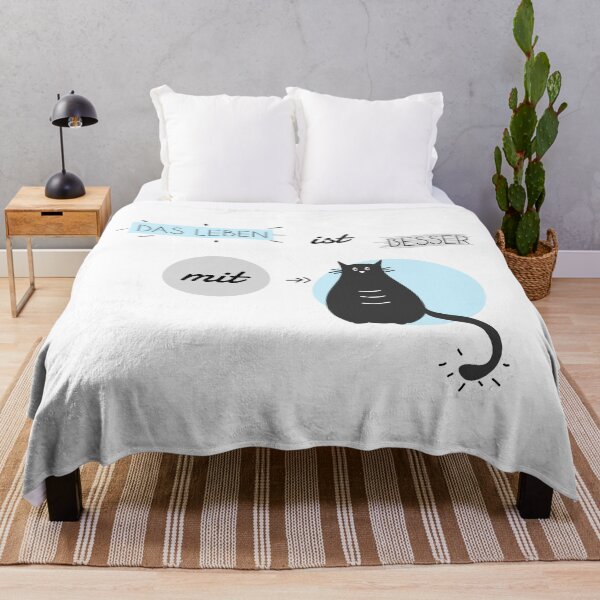 Item preview, Life is better with Cats in blue and grey (german) designed and sold by Blue-Fairy.