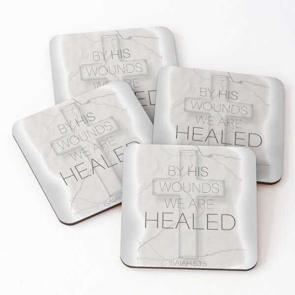 Item preview, Bible Verse, Christian Cross - By His Wounds We Are Healed designed and sold by TheKingdomAttic.