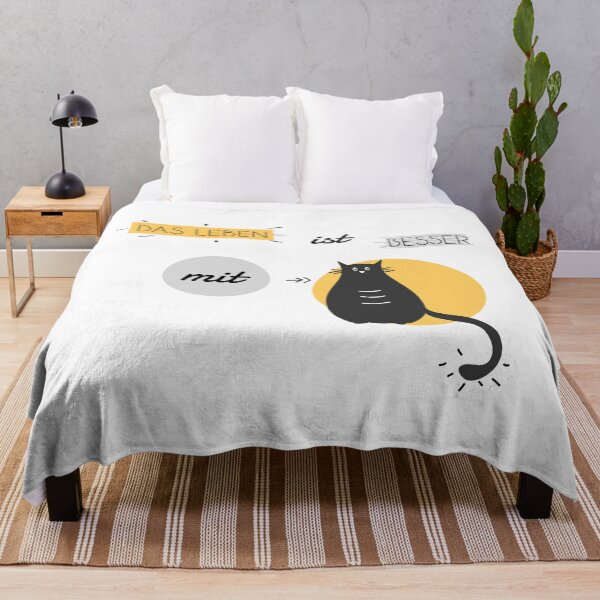 Item preview, Life is better with Cats in yellow and grey (german) designed and sold by Blue-Fairy.