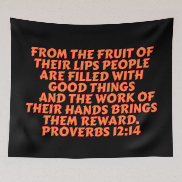 Item preview, Bible Verse Proverbs 12:14 designed and sold by Prayingwarrior.