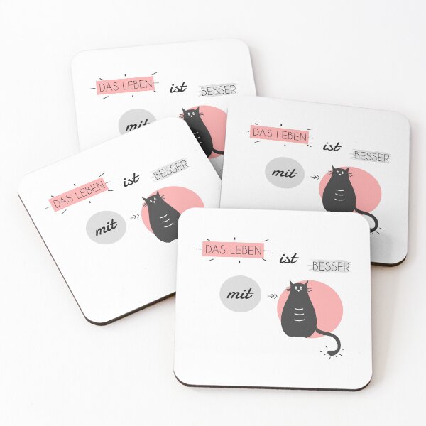 Item preview, Life is better with Cats in red and grey (german) designed and sold by Blue-Fairy.
