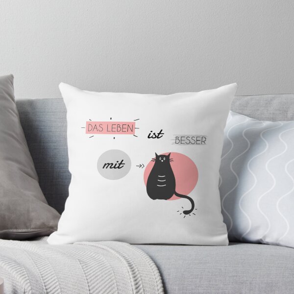 Item preview, Life is better with Cats in red and grey (german) designed and sold by Blue-Fairy.