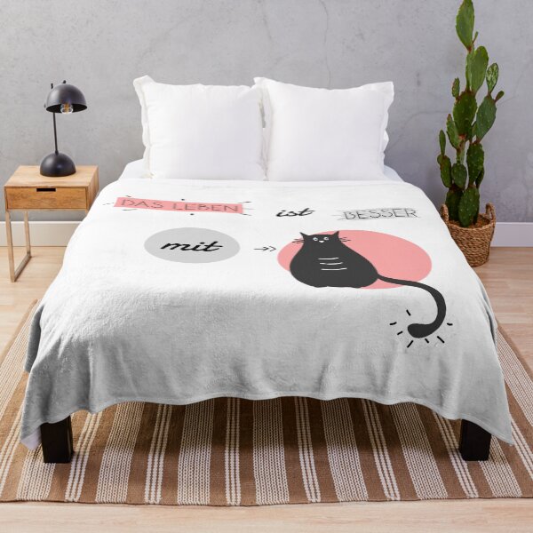 Item preview, Life is better with Cats in red and grey (german) designed and sold by Blue-Fairy.
