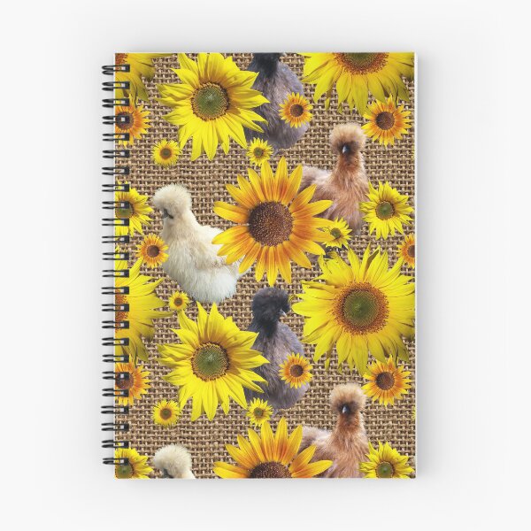 Item preview, Farmhouse Silkies Peeking Around Sunflowers on Burlap designed and sold by StandoutSilkies.