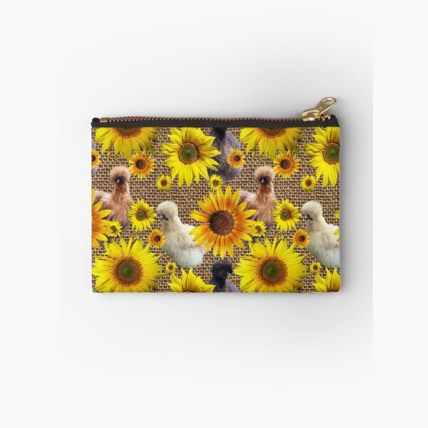 Item preview, Farmhouse Silkies Peeking Around Sunflowers on Burlap designed and sold by StandoutSilkies.
