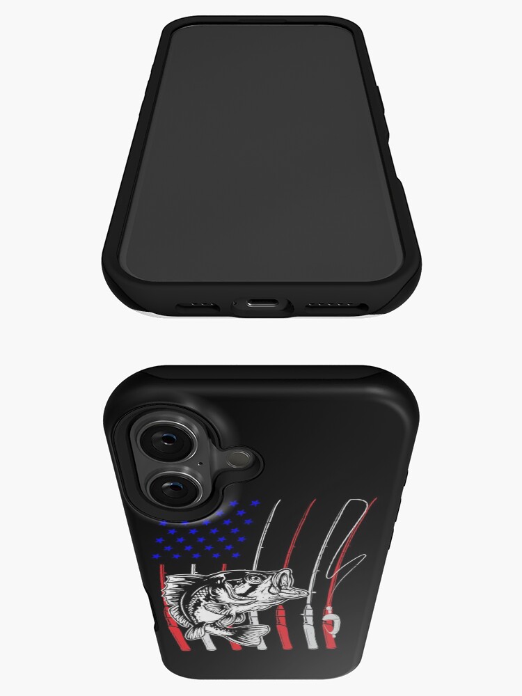 Imagen 3 de 4, Funda de iPhone con la obra Pesca Bandera Americana Bandera Caña De Pescar Americana, diseñada y vendida por Enomis72.
