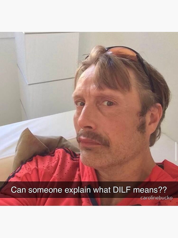 "mads mikkelsen dilf snapchat meme" Sticker for Sale by carolinebucko