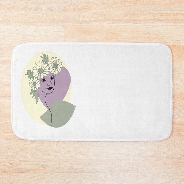 Item preview, Abstract Line Art Woman-daisy head, colours sage green, cream, buttercream amethyst designed and sold by Stephanie J Lewis.