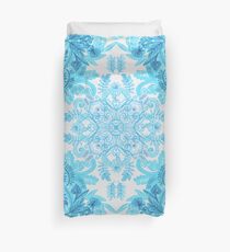 Symmetrical Pattern in Blue and Turquoise Duvet Cover