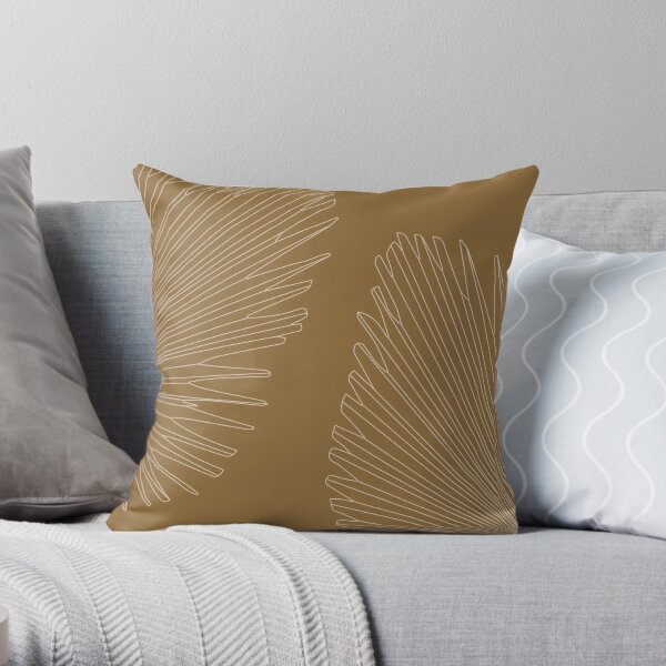Palm leaves - honey gold Throw Pillow